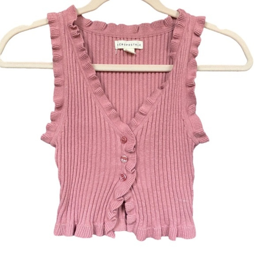 Aeropostale pink ribbed knit sweater vest‎